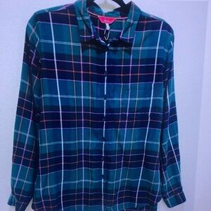 Colorful Plaid Button-Up Shirt